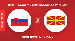 S. Macedónsko - Slovensko: Online prenos z kvalifikácie ME U19