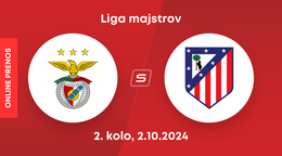 Benfica Lisabon - Atlético Madrid: ONLINE prenos zo zápasu 2. kola Ligy majstrov.