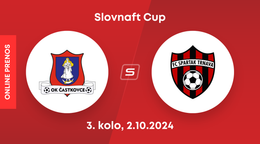 OK Častkovce - FC Spartak Trnava: ONLINE prenos zo zápasu Slovnaft Cupu.