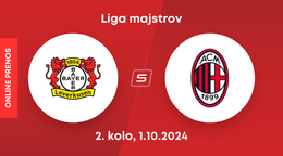 Bayer Leverkusen - AC Miláno: ONLINE prenos zo zápasu 2. kola Ligy majstrov. 