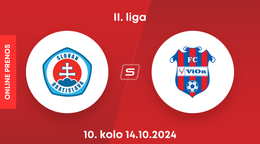 ŠK Slovan Bratislava B - FC ViOn Zlaté Moravce: ONLINE prenos z dohrávky zápasu 10. kola II. ligy.