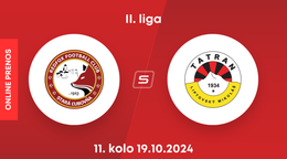 Stará Ľubovňa Redfox FC - MFK Tatran Liptovský Mikuláš: ONLINE prenos zo zápasu 11. kola II. ligy.