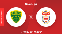 MŠK Žilina - MFK Dukla Banská Bystrica: ONLINE prenos zo zápasu 11. kola Niké ligy.