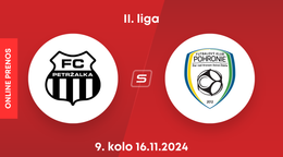 FC Petržalka - FK Pohronie: ONLINE prenos z dohrávky zápasu 9. kola II. ligy.