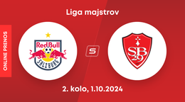 FC Red Bull Salzburg - Stade Brest: ONLINE prenos zo zápasu 2. kola Ligy majstrov. 