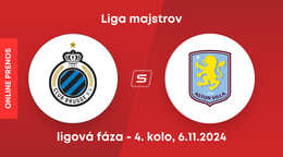 Club Bruggy - Aston Villa: ONLINE prenos zo zápasu 4. kola ligovej fázy Ligy majstrov.