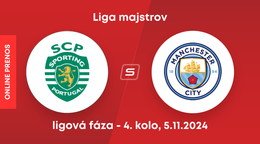 Sporting Lisabon - Manchester City: ONLINE prenos zo zápasu 4. kola Ligy majstrov.