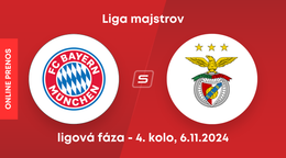 Bayern Mníchov - Benfica Lisabon: ONLINE prenos zo zápasu 4. kola ligovej fázy Ligy majstrov.