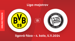 Borussia Dortmund - Sturm Graz: ONLINE prenos zo zápasu 4. kola Ligy majstrov. 