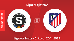 AC Sparta Praha - Atlético Madrid: ONLINE prenos zo zápasu 5. kola ligovej fázy Ligy majstrov.