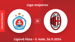 ŠK Slovan Bratislava - AC Miláno: ONLINE prenos zo zápasu 5. kola Ligy majstrov. 