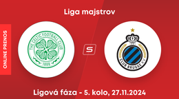 Celtic Glasgow - FC Bruggy: ONLINE prenos zo zápasu 5. kola ligovej fázy Ligy majstrov.