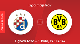 Dinamo Záhreb - Borussia Dortmund: ONLINE prenos zo zápasu 5. kola ligovej fázy Ligy majstrov.