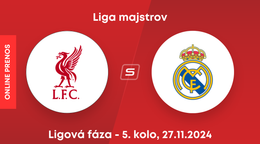 Liverpool FC - Real Madrid: ONLINE prenos zo zápasu 5. kola ligovej fázy Ligy majstrov.