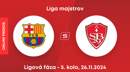 FC Barcelona - Stade Brest: ONLINE prenos zo zápasu 5. kola ligovej fázy Ligy majstrov.