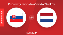 Slovensko U21 - Holandsko U21: ONLINE prenos z prípravné zápasu hráčov do 21 rokov.