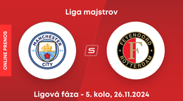 Manchester City - Feyenoord Rotterdam: ONLINE prenos zo zápasu 5. kola ligovej fázy Ligy majstrov.