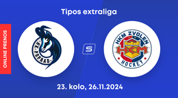 HK Poprad - HKM Zvolen: ONLINE prenos zo zápasu 23. kola Tipos extraligy.