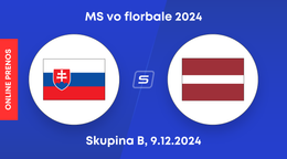 Slovensko - Lotyšsko: ONLINE prenos zo zápasu skupiny B na MS vo florbale 2024.