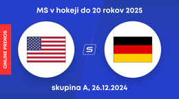 USA - Nemecko: ONLINE prenos z MS v hokeji do 20 rokov 2025.