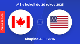 Kanada - USA: ONLINE prenos zo zápasu skupiny A na MS v hokeji do 20 rokov 2025.