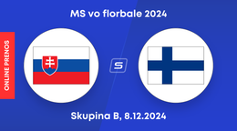 Slovensko - Fínsko: ONLINE prenos zo zápasu skupiny B na MS vo florbale 2024.