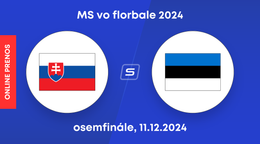 Slovensko - Estónsko: ONLINE prenos zo zápasu osemfinále na MS vo florbale 2024.