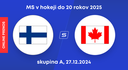 Fínsko - Kanada: ONLINE prenos z MS v hokeji do 20 rokov 2025.