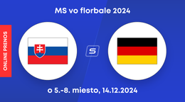 Slovensko - Nemecko: ONLINE prenos zo zápasu o 5. až 8. miesto na MS vo florbale 2024.