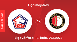 Lille OSC - Feyenoord Rotterdam: ONLINE prenos zo zápasu 8. kola ligovej fázy Ligy majstrov. 