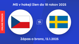 Česko - Švédsko: ONLINE prenos zo zápasu o bronz na MS v hokeji žien do 18 rokov 2025.