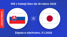 Slovensko - Japonsko: ONLINE prenos zo zápasu o záchranu na MS v hokeji žien do 18 rokov 2025.