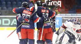 Gólová radosť Zvolena počas zápasu 50. kola Tipos extraligy HKM Zvolen - HC Slovan Bratislava.