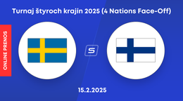 Švédsko vs Fínsko: ONLINE prenos zo zápasu Turnaja štyroch krajín 2025 (4 Nations Face-Off)