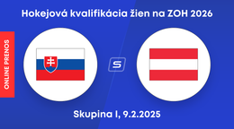 Slovensko - Rakúsko: ONLINE prenos zo zápasu hokejovej kvalifikácie žien na ZOH 2026.