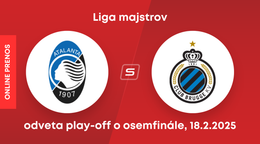 Atalanta Bergamo - FC Bruggy: ONLINE prenos z odvetného zápasu play-off o osemfinále Ligy majstrov. 