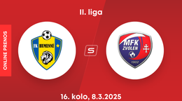 FK Humenné - MFK Zvolen: ONLINE prenos zo zápasu 16. kola II. ligy.