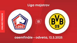 Lille OSC - Borussia Dortmund: ONLINE prenos zo zápasu osemfinále Ligy majstrov.