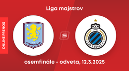 Aston Villa FC - Club Bruggy: ONLINE prenos zo zápasu osemfinále Ligy majstrov.