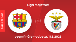 FC Barcelona - Benfica Lisabon: ONLINE prenos zo zápasu osemfinále Ligy majstrov. 