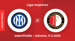 Inter Miláno - Feyenoord Rotterdam: ONLINE prenos zo zápasu osemfinále Ligy majstrov. 