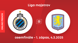 Club Bruggy KV - Aston Villa FC: ONLINE prenos zo zápasu osemfinále Ligy majstrov. 