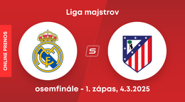 Real Madrid - Atlético Madrid: ONLINE prenos zo zápasu osemfinále Ligy majstrov. 