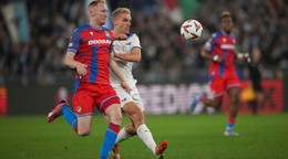 Momentka zápasu Lazio Rím - Viktoria Plzeň