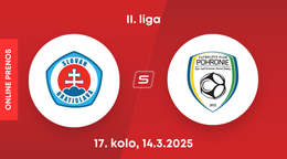 ŠK Slovan Bratislava B - FK Pohronie: ONLINE prenos zo zápasu 17. kola II. ligy.