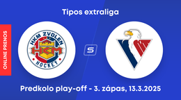 HKM Zvolen - HC Slovan Bratislava: ONLINE prenos z 3. zápasu predkola play-off Tipos extraligy.