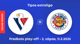 HC Slovan Bratislava - HKM Zvolen: ONLINE prenos z 2. zápasu predkola play-off Tipos extraligy.