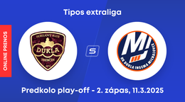 HK Dukla Trenčín - HK Dukla Ingema Michalovce: ONLINE prenos z 2. zápasu predkola play-off Tipos extraligy.