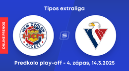 HKM Zvolen - HC Slovan Bratislava: ONLINE prenos z 4. zápasu predkola play-off Tipos extraligy.