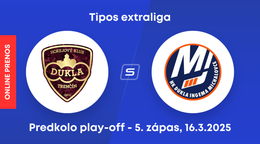 HK Dukla Trenčín - HK Dukla Ingema Michalovce: ONLINE prenos z 5. zápasu predkola play-off Tipos extraligy.